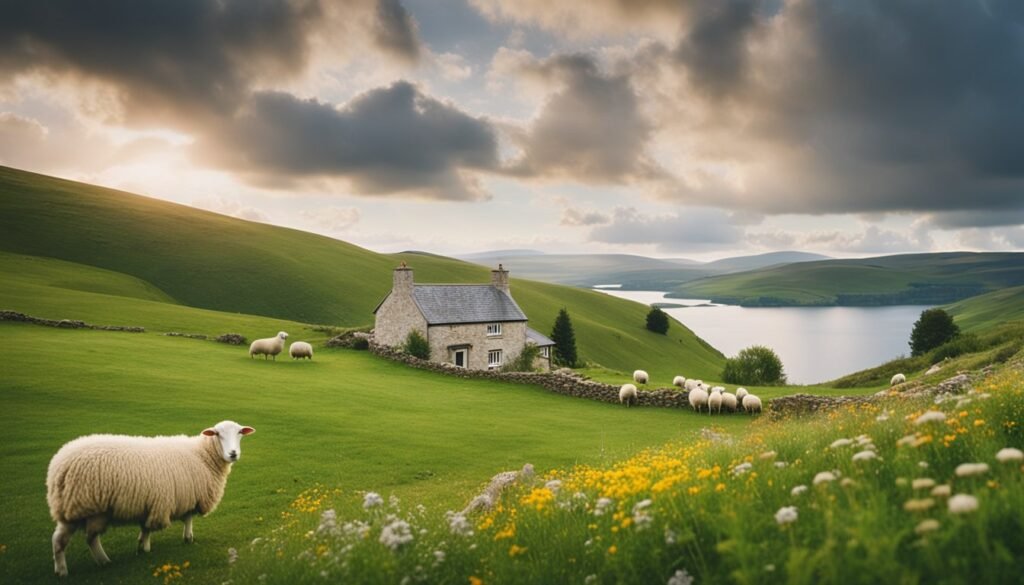 Trip to ireland. A sheep grazing in a grassy field